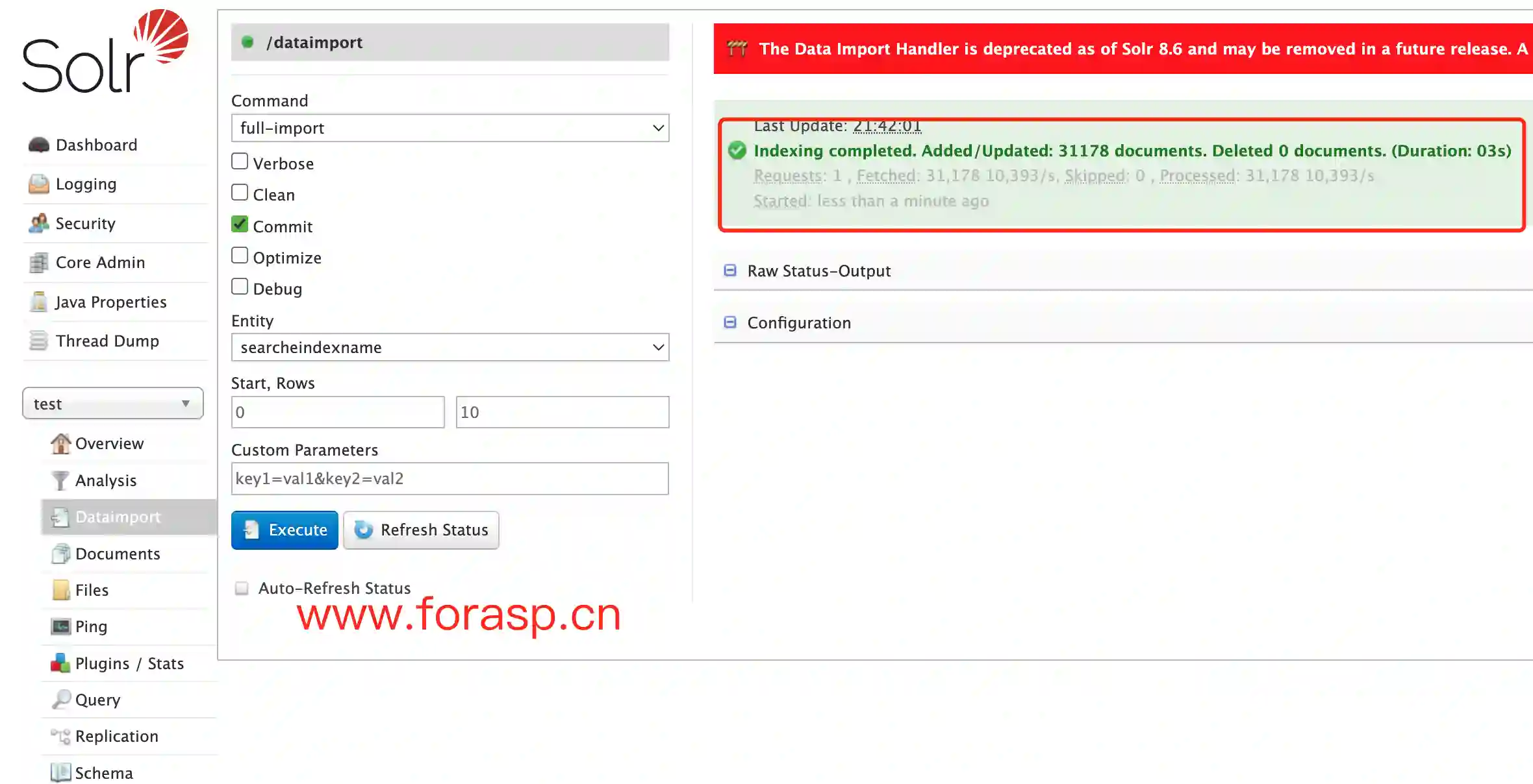 solr 导入数据完毕
